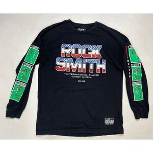Rocksmith Retro Football Game Graphic T-shirt Men Large Black Long Sleeve